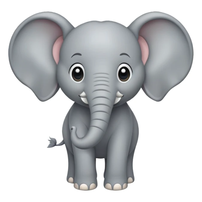 cute grey elephant with large ears and trunk sticker