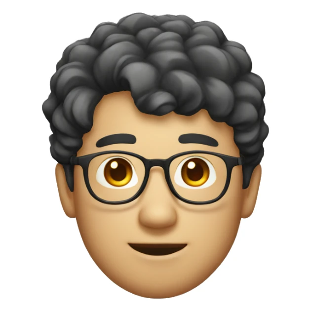make a man with glasses kinda nerd and had short curly hair asian face sticker