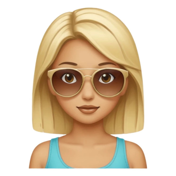 girl with sunglasses above her head sticker