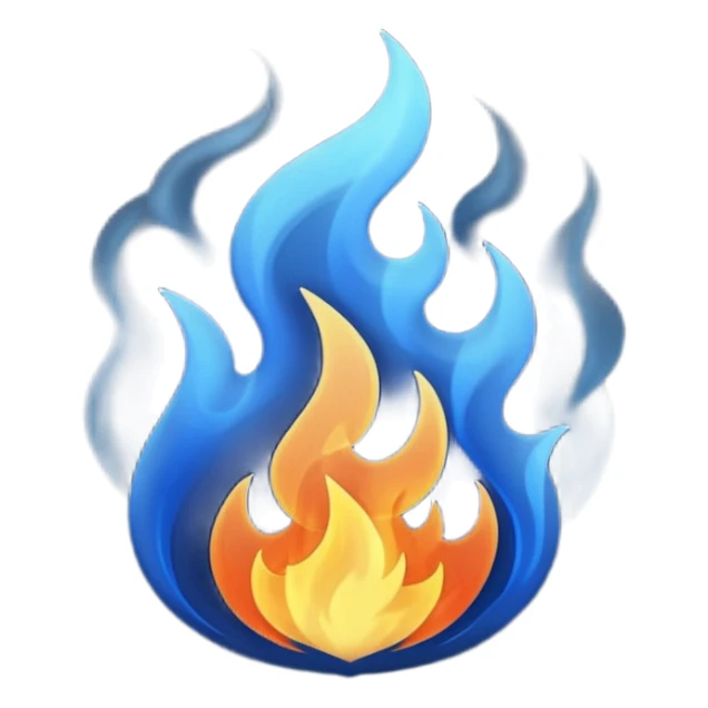 can you make me a dark blue fire emoji pls sticker