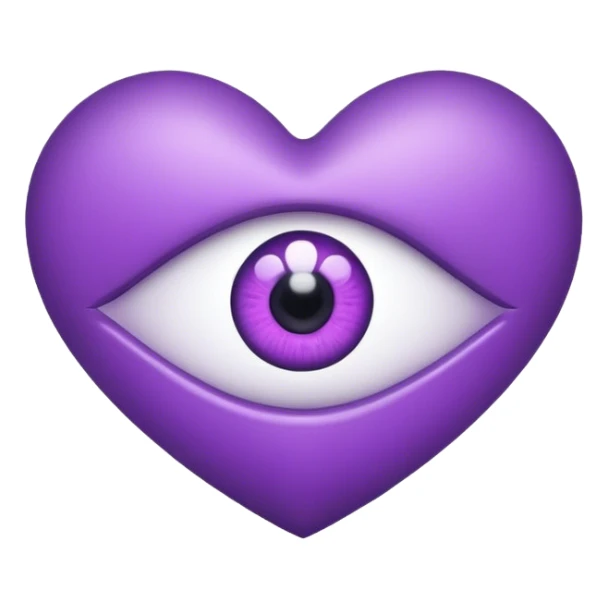 a purple heart with one symmetrical eye sticker