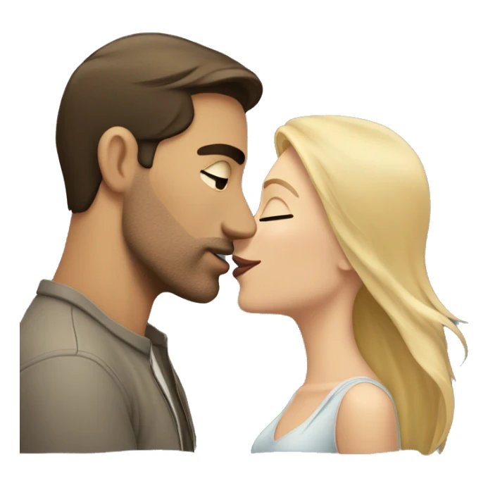 Brunette man kissing blonde woman sticker
