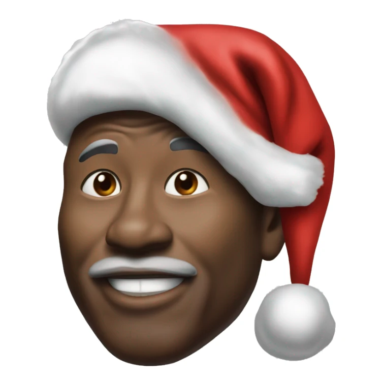 Micheal Jordan wearing a Santa hat sticker