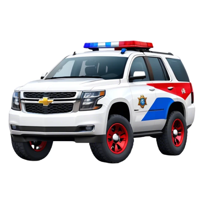 Emergency Response SUV - Chevrolet Tahoe (Model Year: 2021) (Iconic colour: White with red/blue sirens) sticker