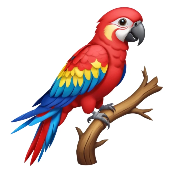 colorful parrot perched on branch sticker