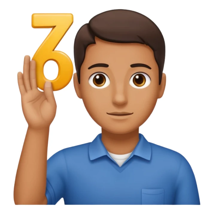 🤷🏻‍♂️ number 6 in left hand and number 7 in the right hand sticker