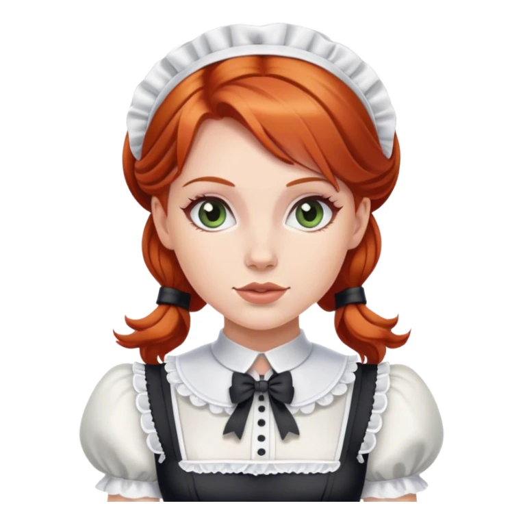Redheaded woman and a French maid outfit sticker