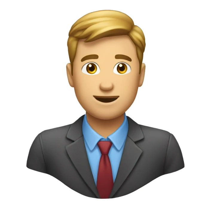 un homme assis derriere un bureau sticker