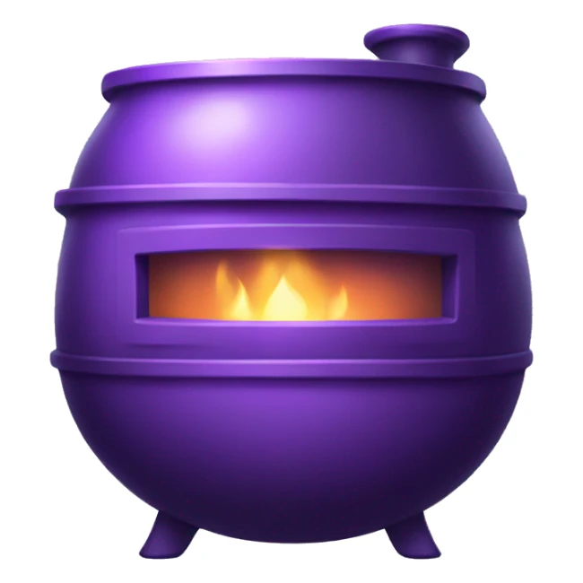 A  purple  alchemy furnace emoji,like github logo with money sticker