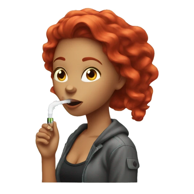 Girl red Hair vaping  sticker