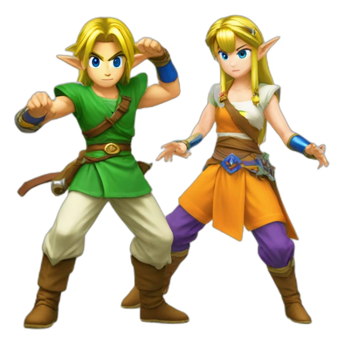 Link and Zelda fusion dance from dragon ball sticker