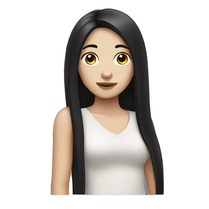 Girl with long black hair and white skin sticker