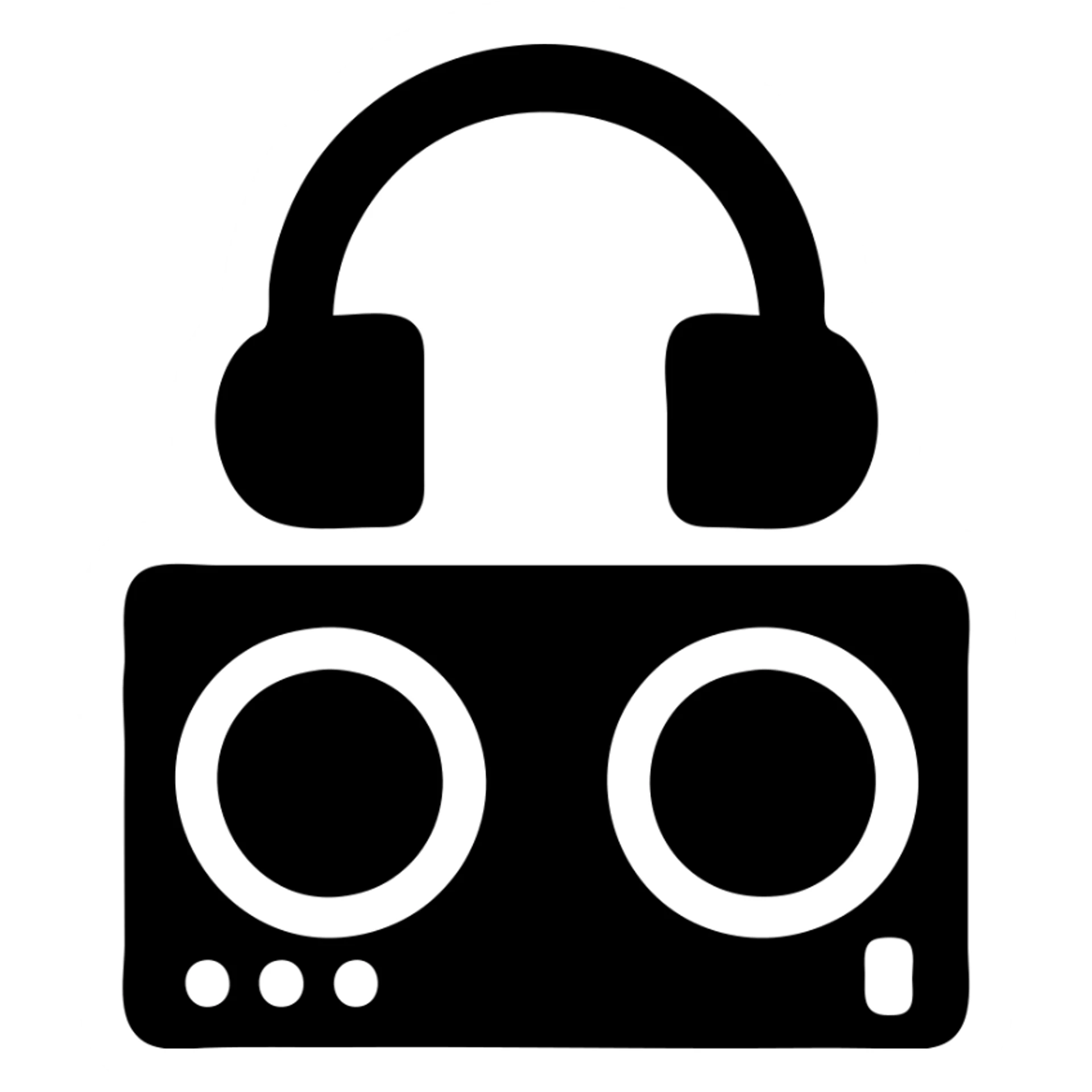 A DJ setup with headphones. sticker