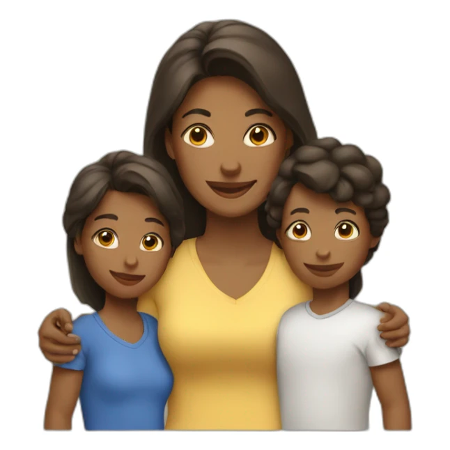 mom with two kids sticker