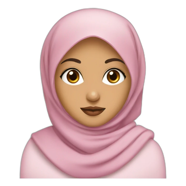 hijabi girl with brown eyes and pink lips look to computer  sticker