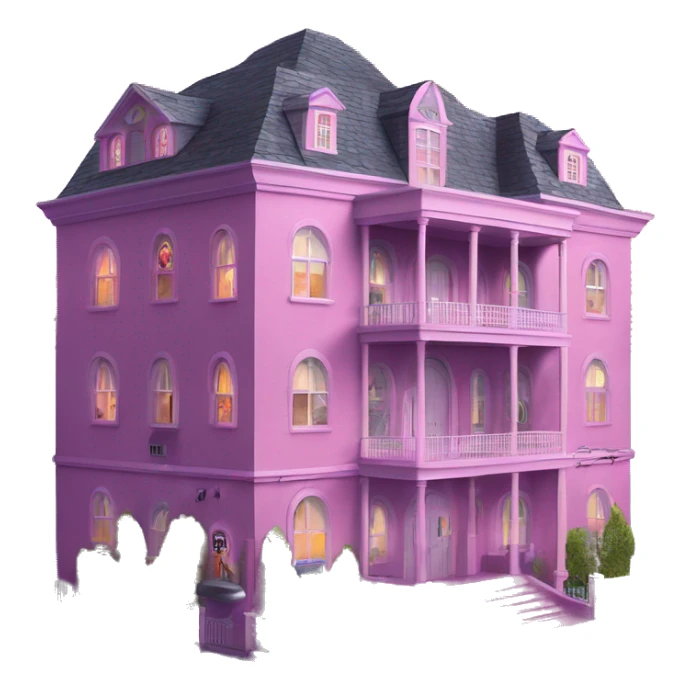 8 story Haunted Barbie manor hotel with attached garage  sticker