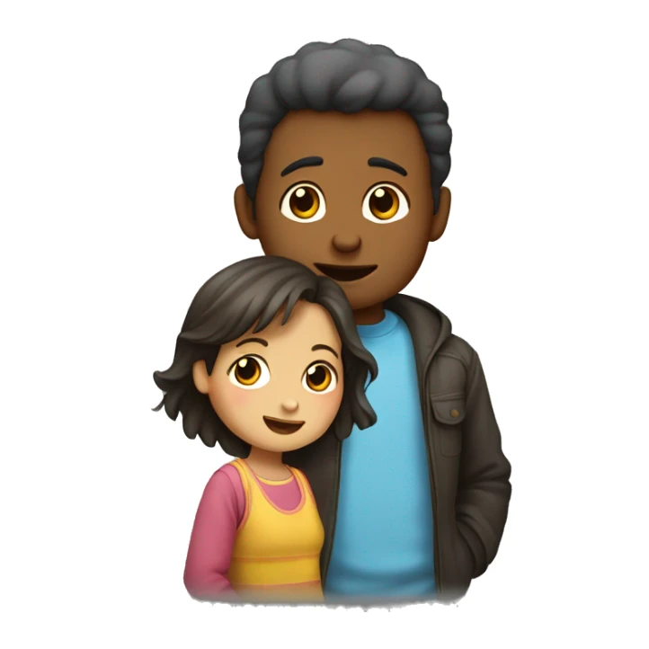 un niño abrazando a una niña  sticker