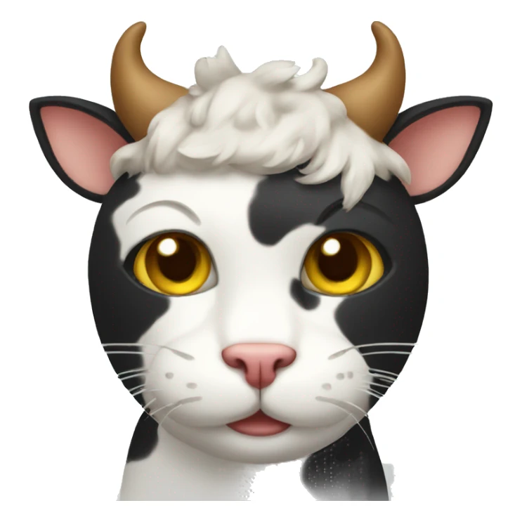 cat wearing a cow costume  sticker