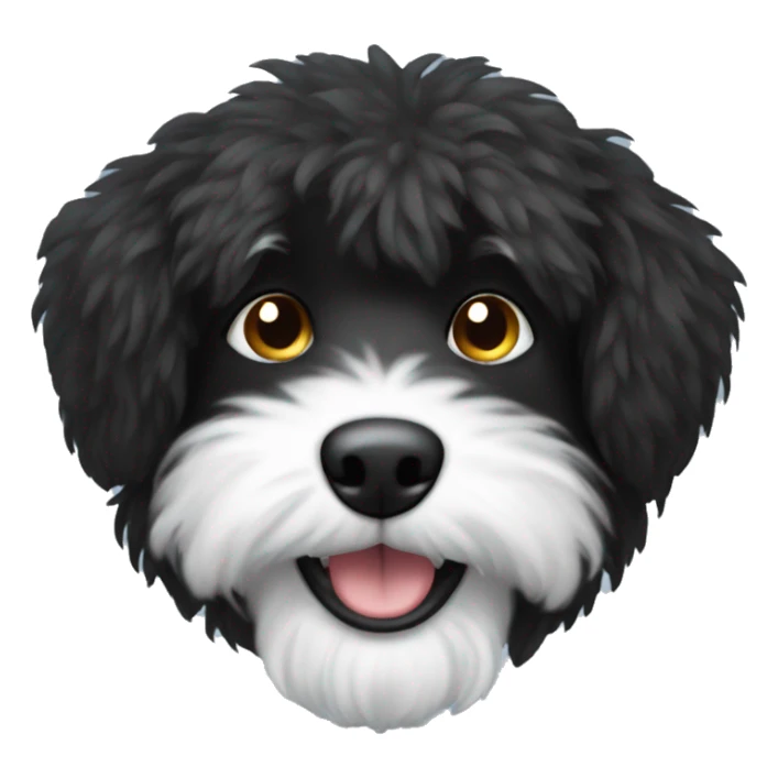 Black scruffy dog with white chin  sticker