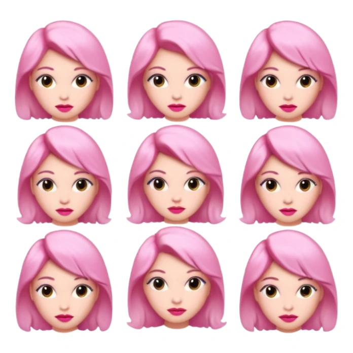 woman Pink lips, deifferent hairs. sticker