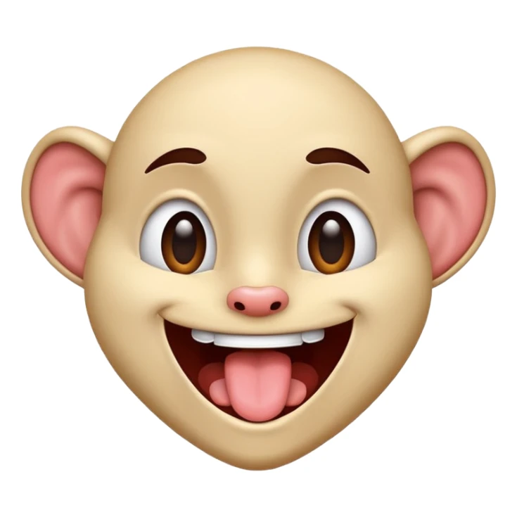 A head shaking side to side with its tung out sticker