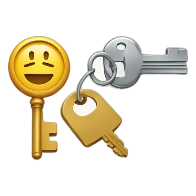 an account symbol next to a keys symbol sticker