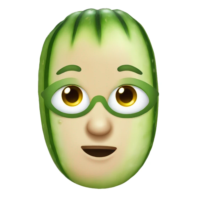 emoji with cucumber on eyes sticker