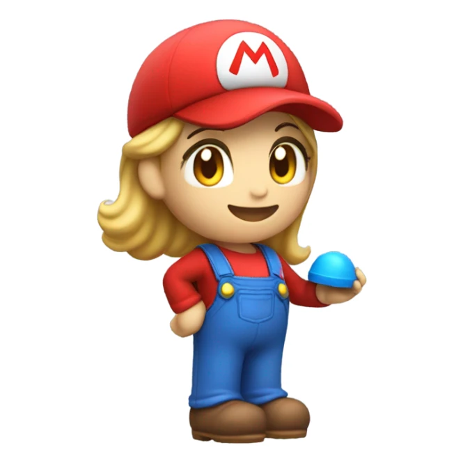 Woman in Mario outfit  sticker