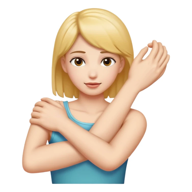 Arms holding neck sticker