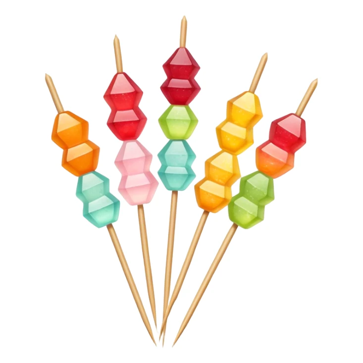 Tanghulu candied fruit skewer with pastel colors sticker