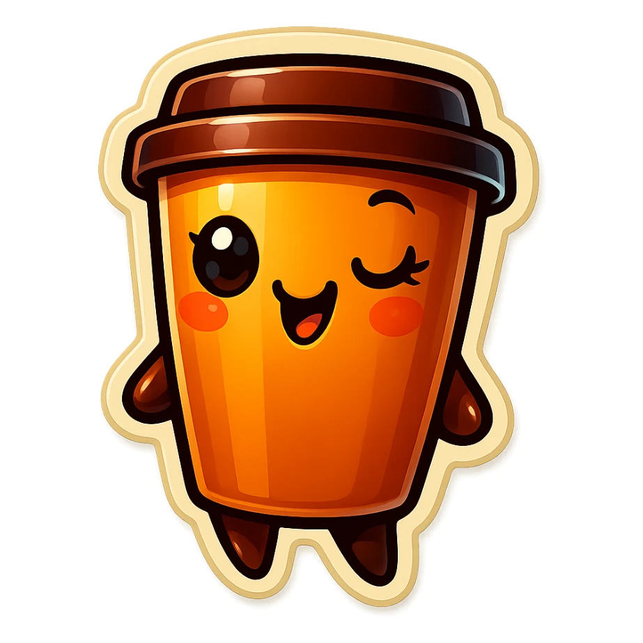 Tall coffee cup, sexy, flirty sticker