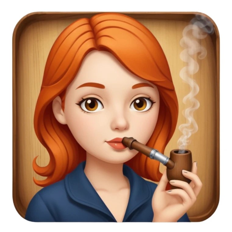 Hot girl smoking a pipe sticker