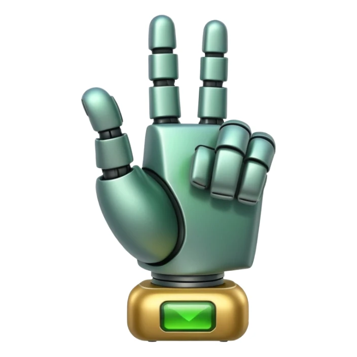 robot green hand thumb up sticker
