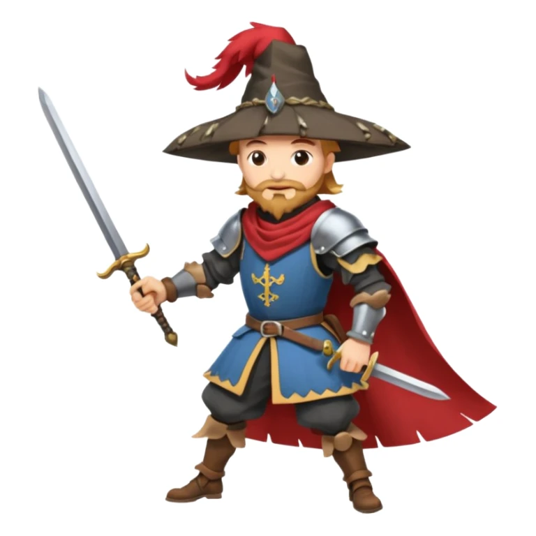 landsknecht swinging a large two handed sword sticker