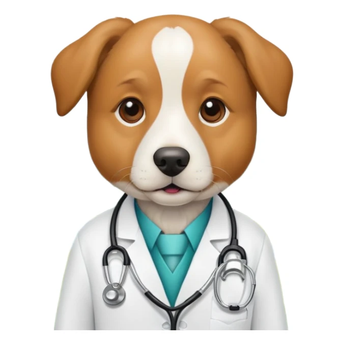 focused dog portrait in nature as a doctor sticker