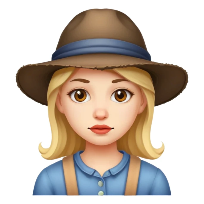 Ugly girl with hat sticker