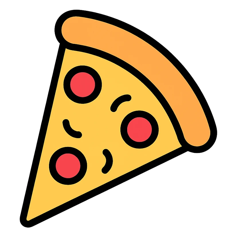 colored slice of pizza icon sticker