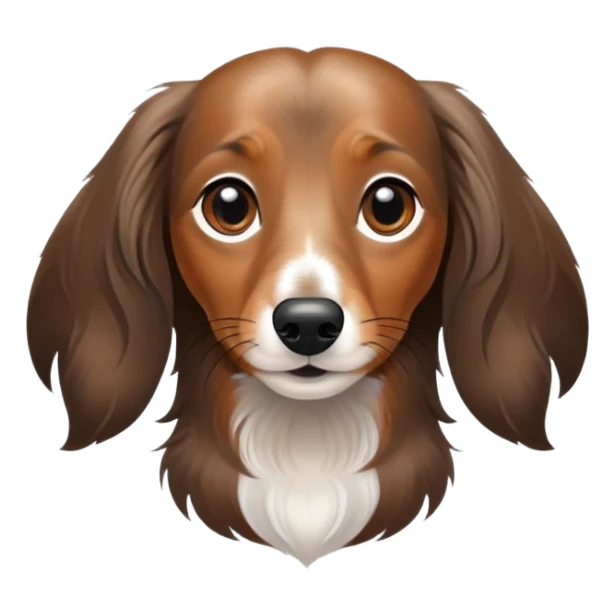 Long hair black, brown, white dots daschund sticker