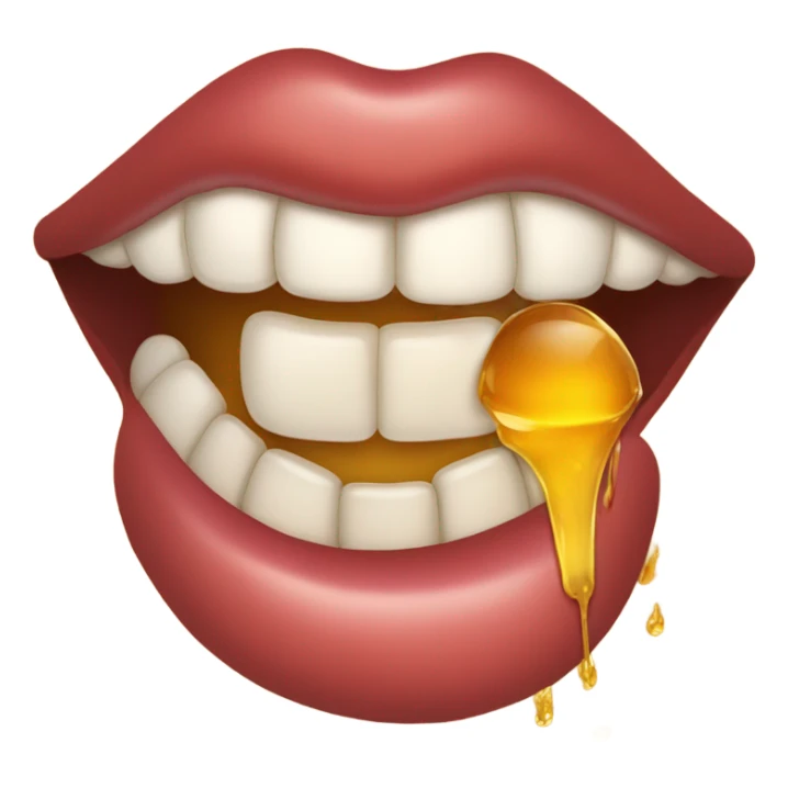 Mouth with honey sticker
