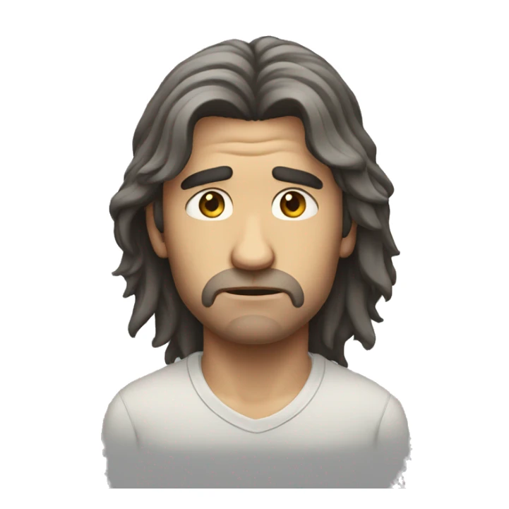 sad guys long hair  sticker