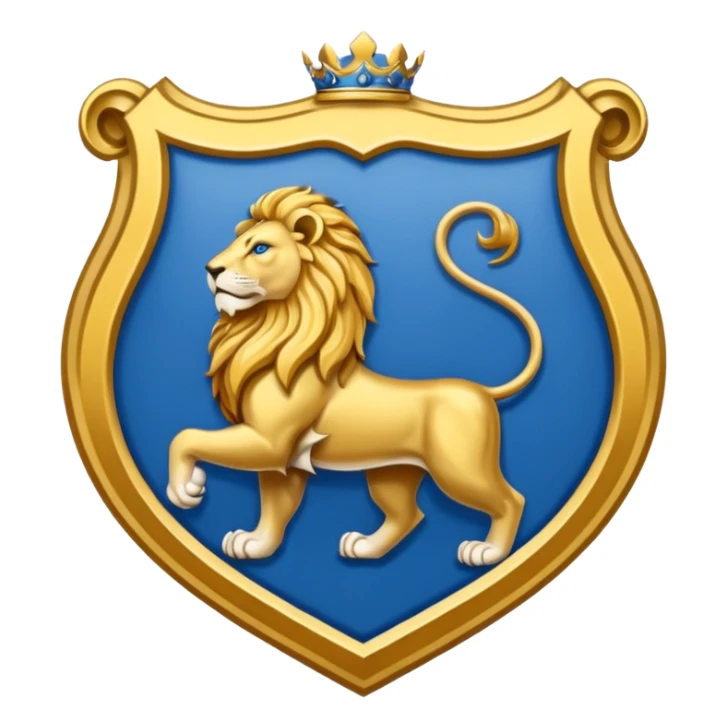 lion emblem with blue white and gold color sticker