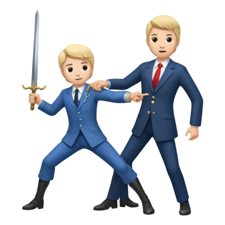 Doctor sword fighting a man in a suit sticker