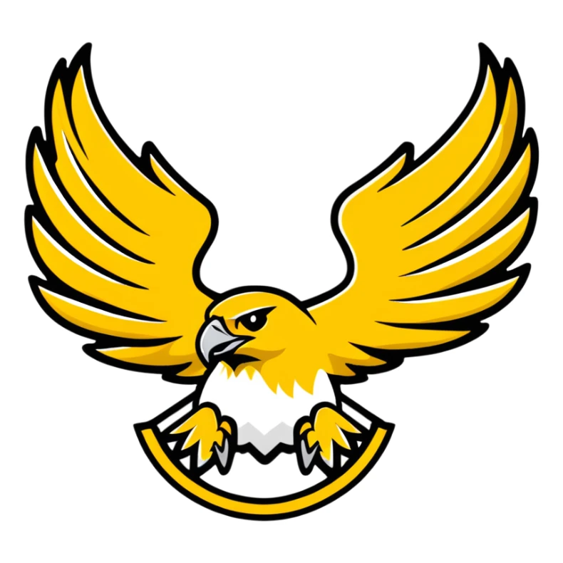 Hawk emblem with gold and black colors, House Bellona sticker