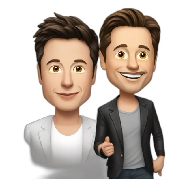 Elon musk with shahrukh khan sticker