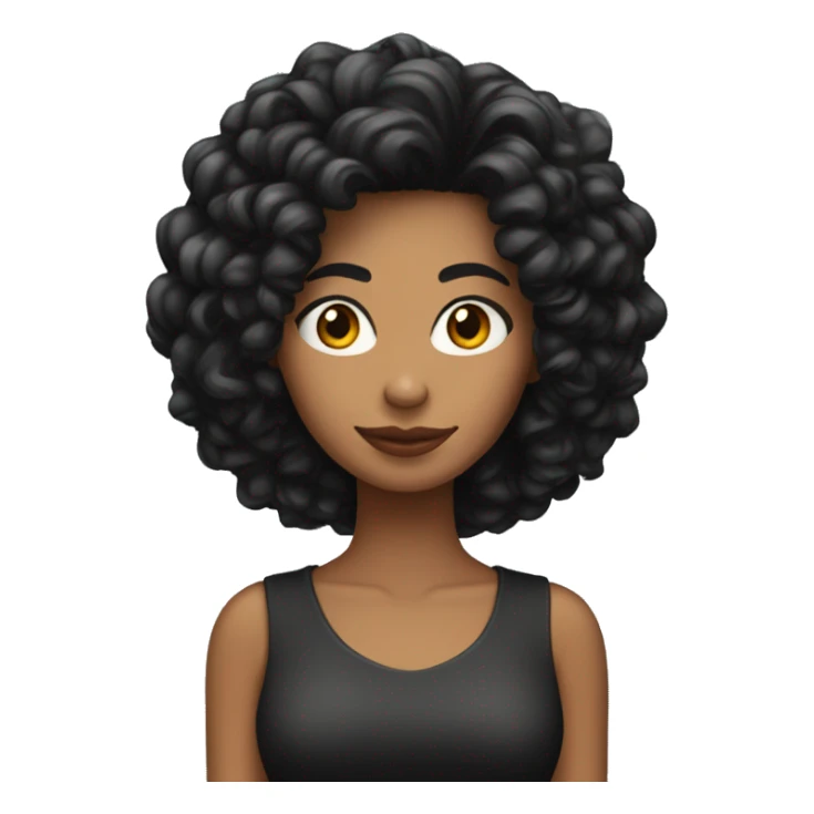 chica morena con pelo largo negro rizado  sticker