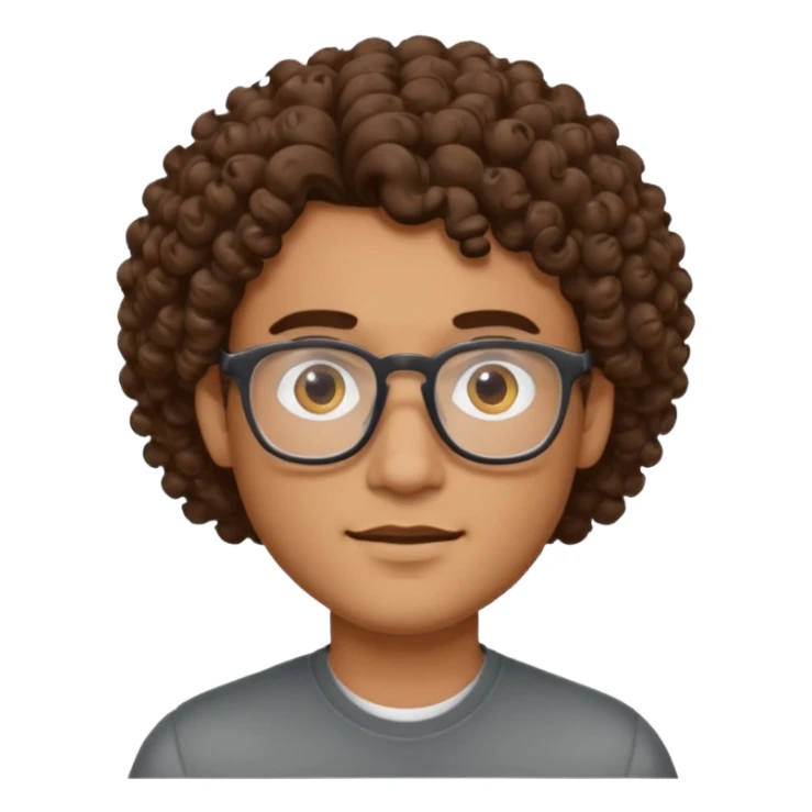 CURLY HAIR GUT WITH GLASSES sticker
