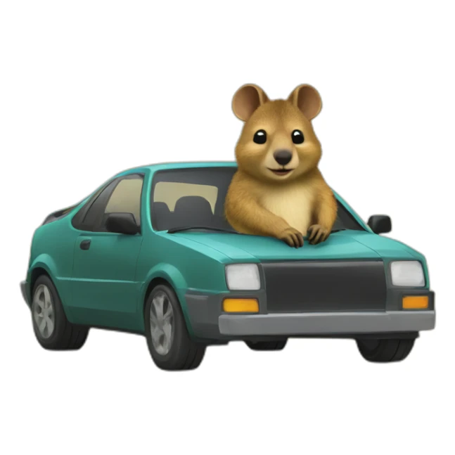 quokka wallaby super driving car sticker