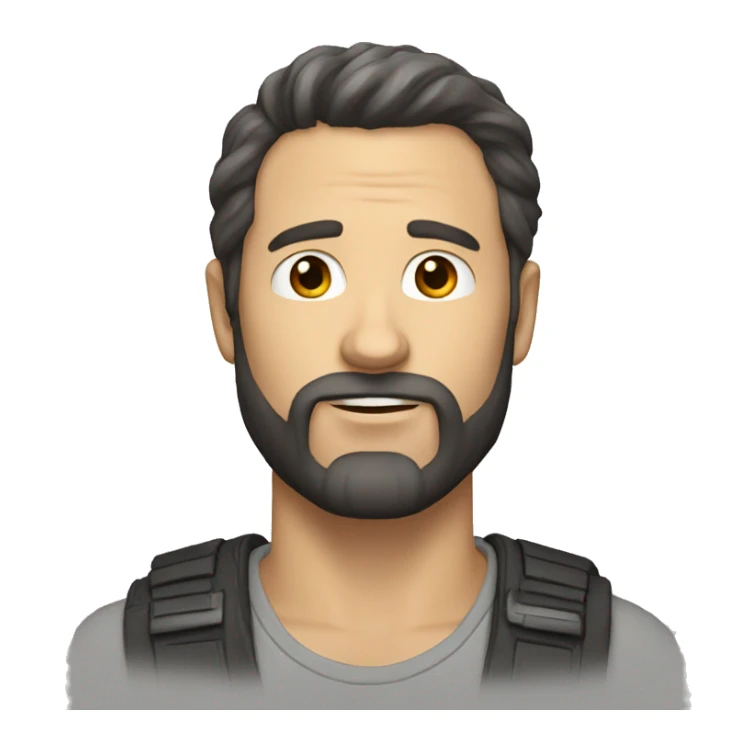 white man, dark hair and beard (40 year old) sticker