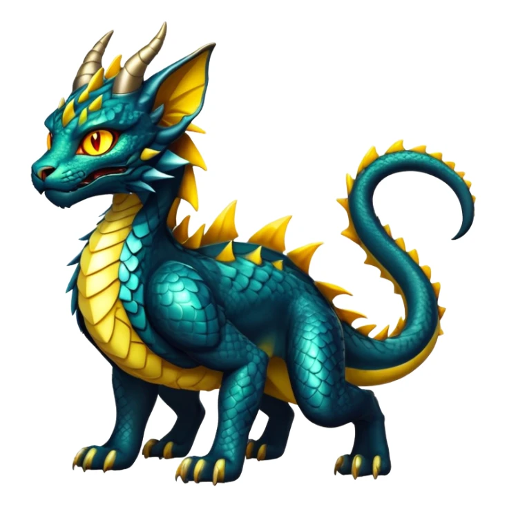 Shiny exotic Dragon-type Fakémon-Lynx full body sticker