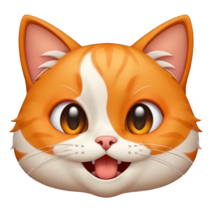 cat laughing and crying at the same time, expressive face, emoji style sticker